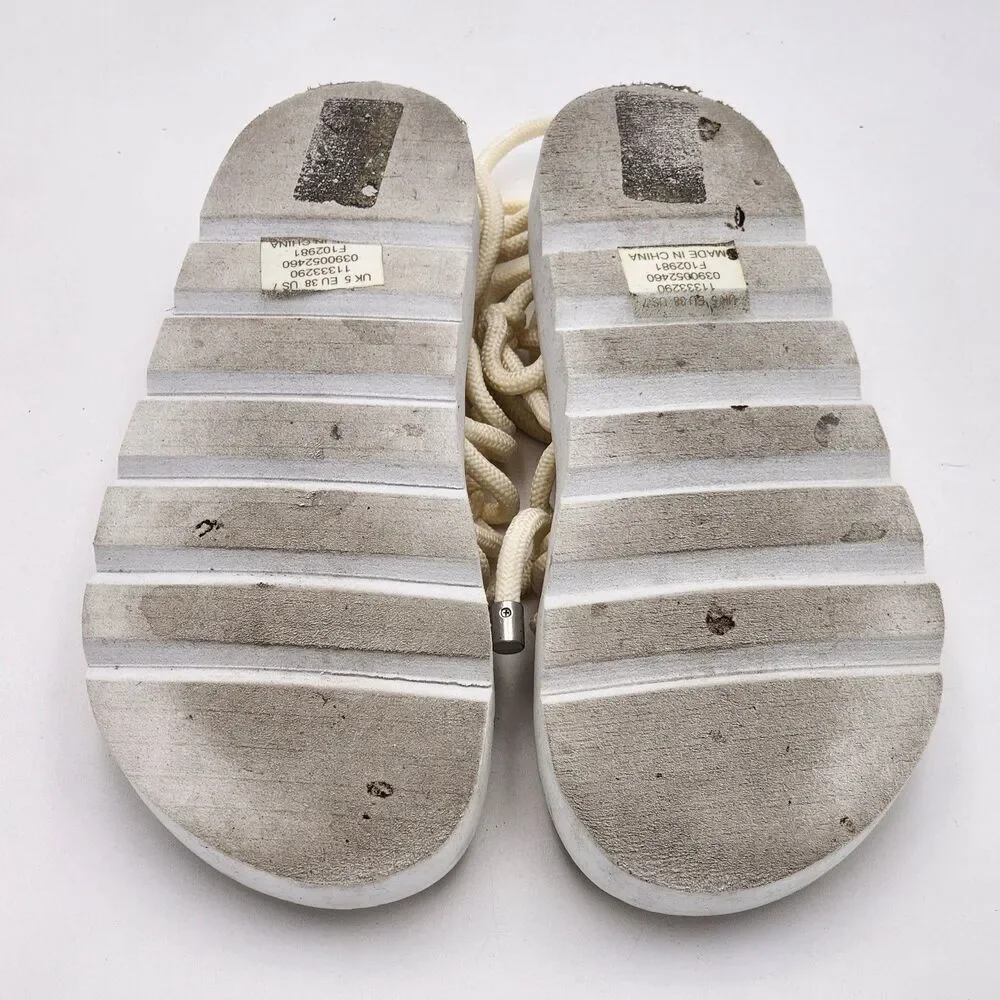 ASOS Design Fizzle Chunky Rope Sandals Platform Wrap Around White Size 7 US 5 UK